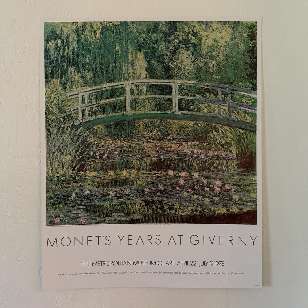 Monet's Years At Giverny 1978 Metropolitan Museum Exhibit Poster Print 30x24.5”